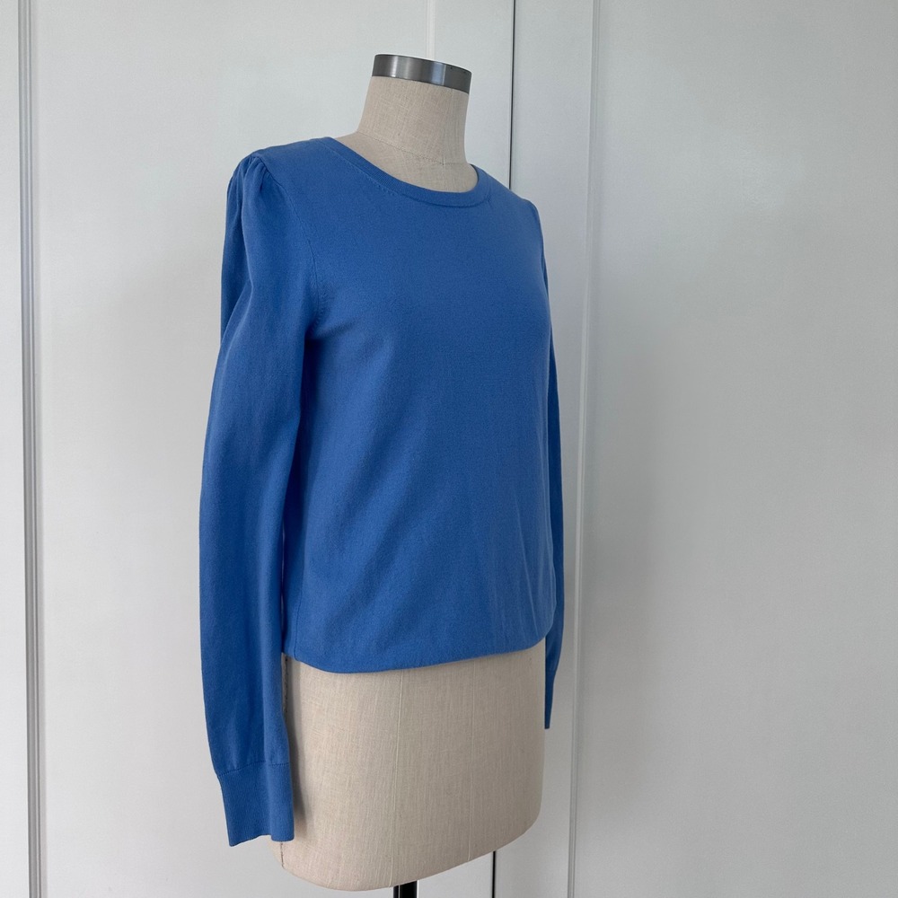Boden Blue Puff Shoulder Crew Neck Cotton Blend Sweater K0477 Womens Small - Picture 7 of 9